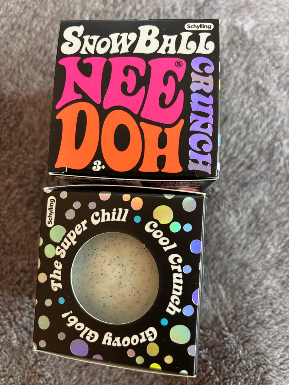 Set of 2 NEE DOH Needoh Snowball Crunch White Squshie Schylling New Auth Needoh